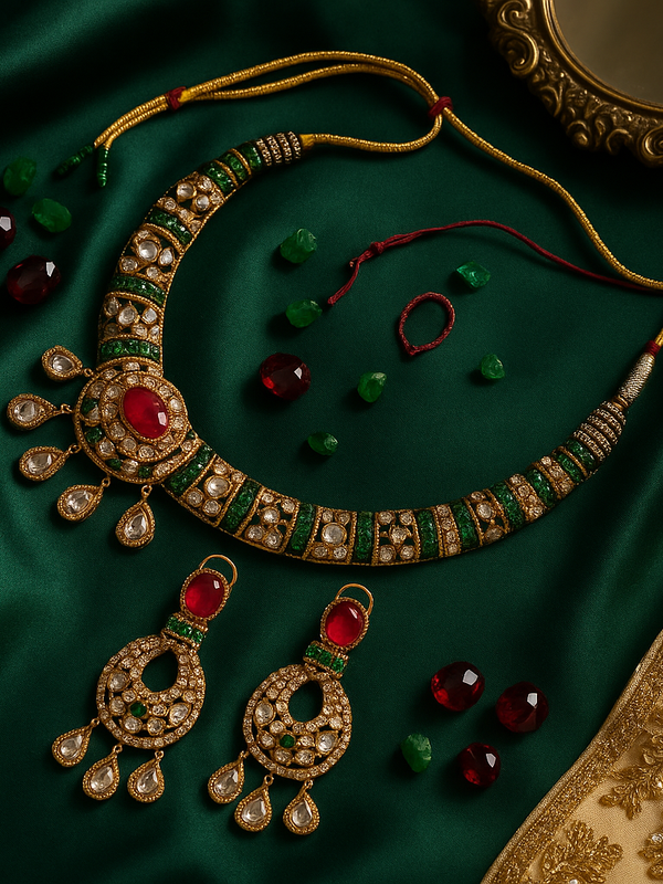 Ruby Emerald Choker Set