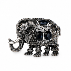 The Midnight Maharaja Elephant Brooch