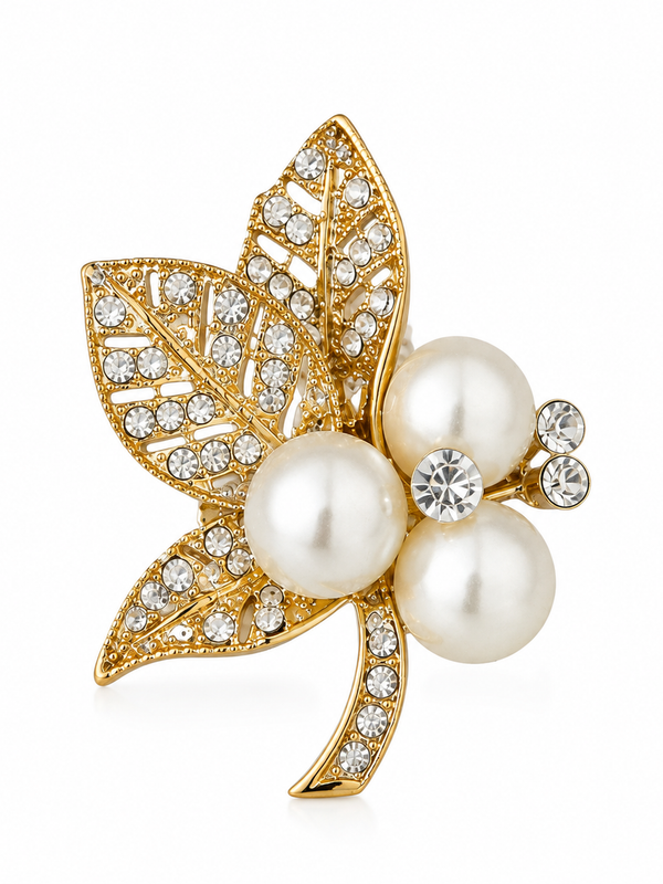 Pearl Garden Gold Brooch