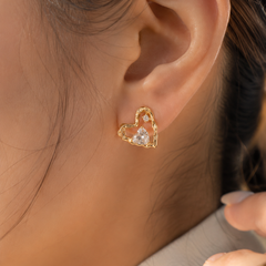 Amour Open Heart Stud Earrings