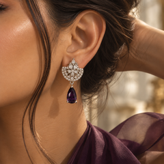Amara Violet Drop Earrings