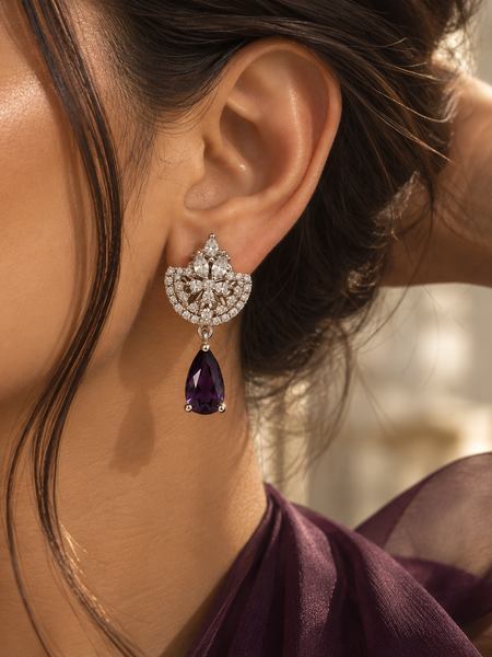 Amara Violet Drop Earrings
