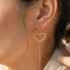 Amora Heart Threader Earrings