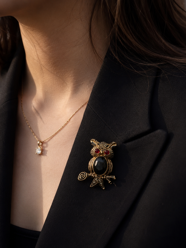 Midnight Owl Brooch