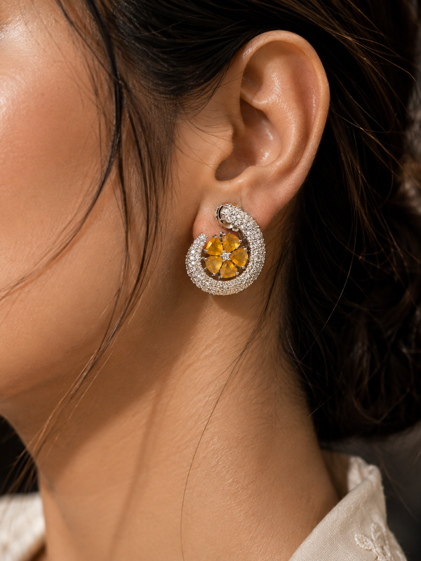 Ziya Yellow Bloom Studs