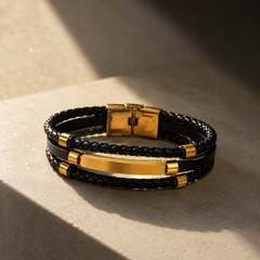 The Noir Layered Bar Bracelet