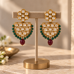 Meher Ruby & Emerald Polki Mala Necklace Set