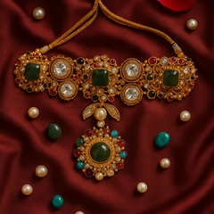 Heritage Polki & Pearl Choker Necklace Set