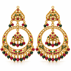 Jodha Navratan Chandbali Earrings