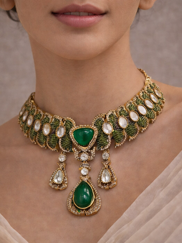 Emerald Noor Heritage Choker Set