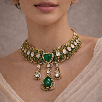 Emerald Noor Heritage Choker Set