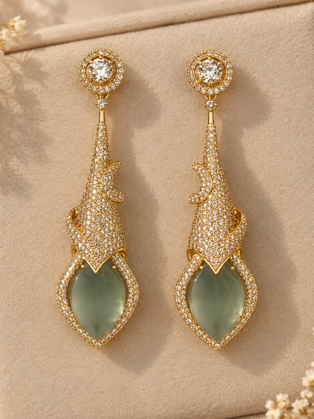 Meher Sage Statement Earrings