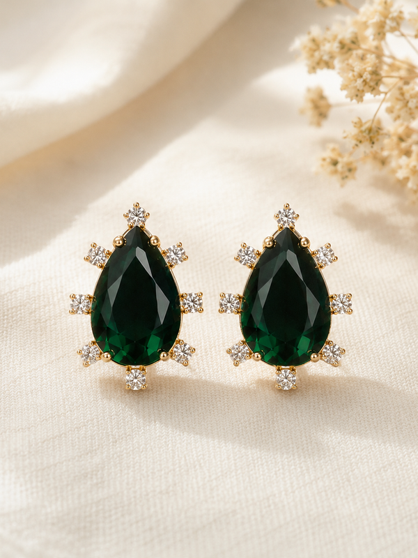 Emerald Solstice Statement Studs