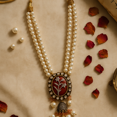 Gulnaz Meenakari Pearl Necklace Set