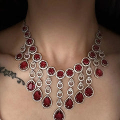Rouge Cascade Diamond Necklace Set