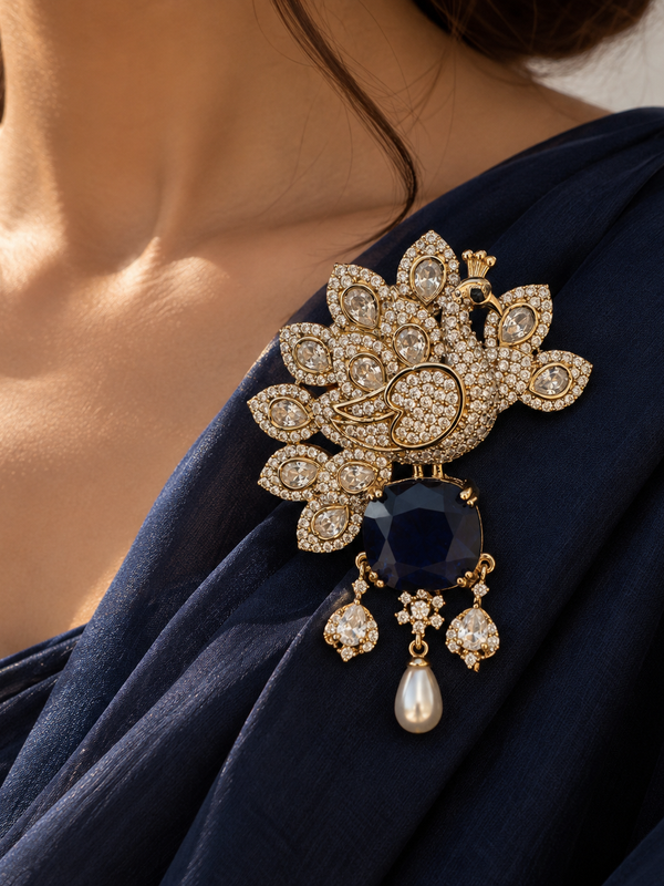 Neel Mayura Brooch