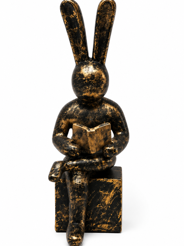 The Quiet Reader Rabbit Sculpture