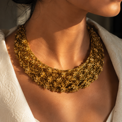Nayab Handcrafted Floral Necklace & Earrings Set