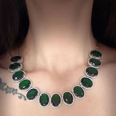 Emerald Aura Luxe Necklace Set