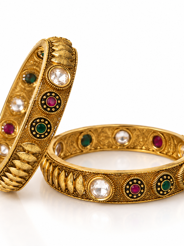 Maharani Navratan Heritage Bangle Set