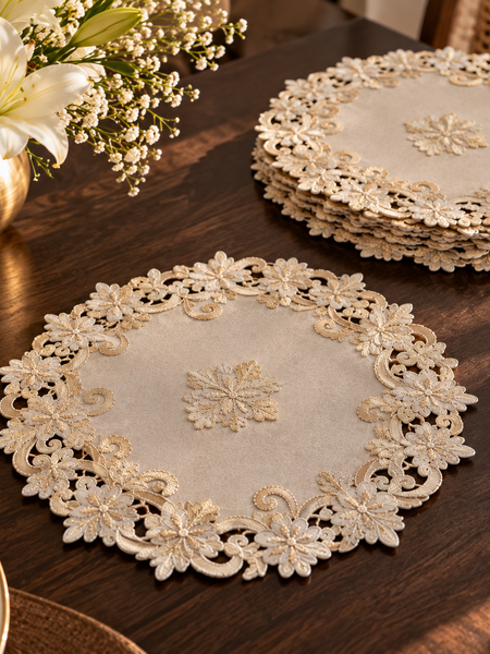 Meher Ornate Floral Table Mats – Set of 6