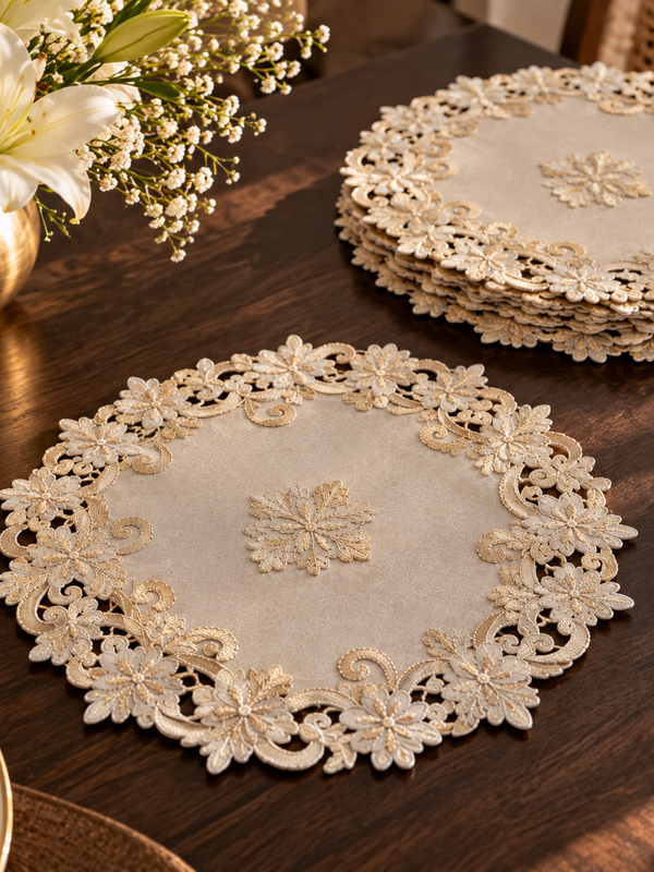 Meher Ornate Floral Table Mats – Set of 6