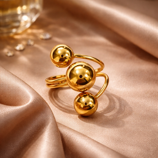 Orbital Muse Gold-Plated Statement Ring