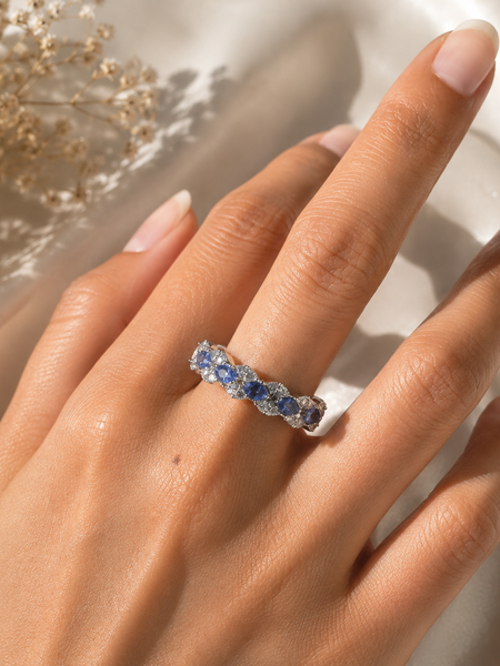 Sapphire Wave Eternity Ring