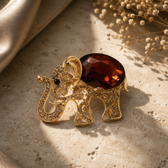 The Amber Maharaja Elephant Brooch