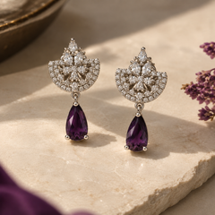 Amara Violet Drop Earrings