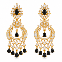 Noor Black Chandbali Earrings