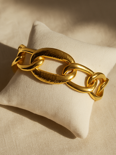 Bold Luxe Gold-Plated Chain Bracelet