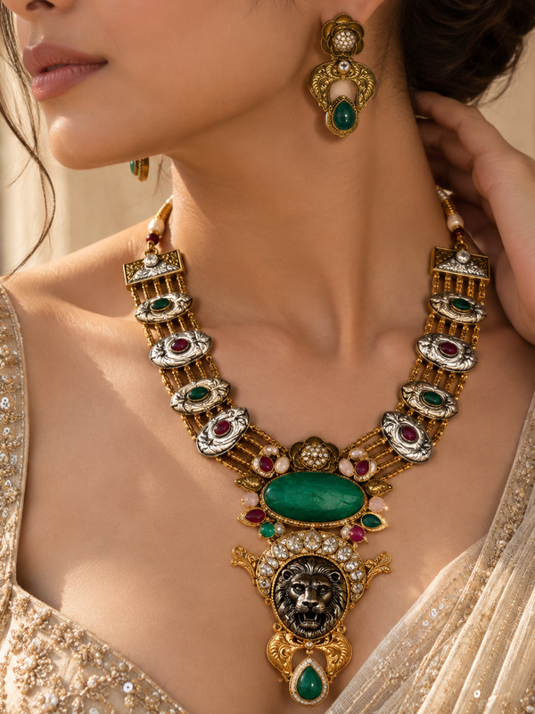 Simha Emerald Heritage Necklace Set