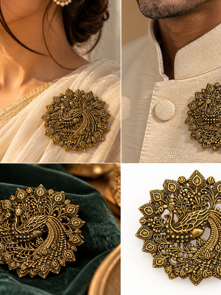 Mayura Heritage Peacock Brooch