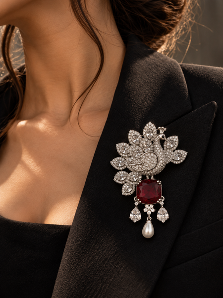 Rakta Mayura Brooch
