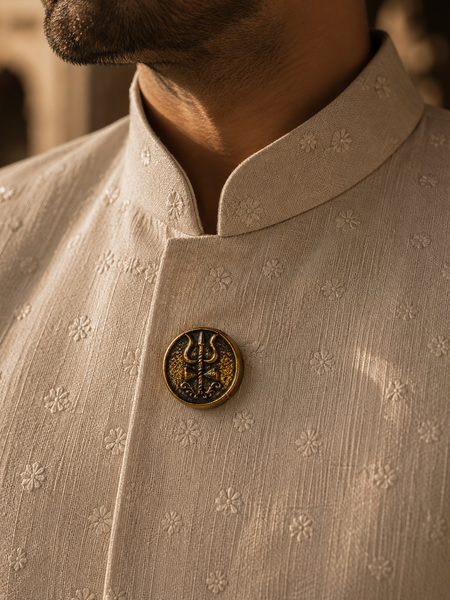 Trishul Shakti Heritage Gold Button Cover