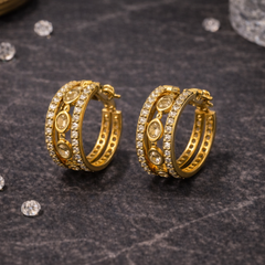 Classic Hoop Earrings with Crystal Stud
