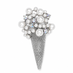 Midnight Pearl Cascade Brooch