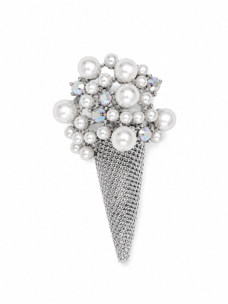 Midnight Pearl Cascade Brooch