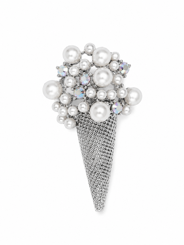 Midnight Pearl Cascade Brooch