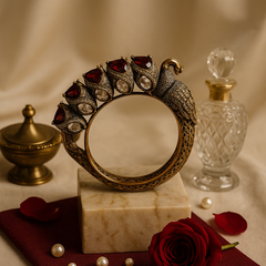Majestic Peacock Ruby & Dimaond Heritage Bangle