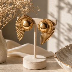 Golden Radiance Statement Earrings