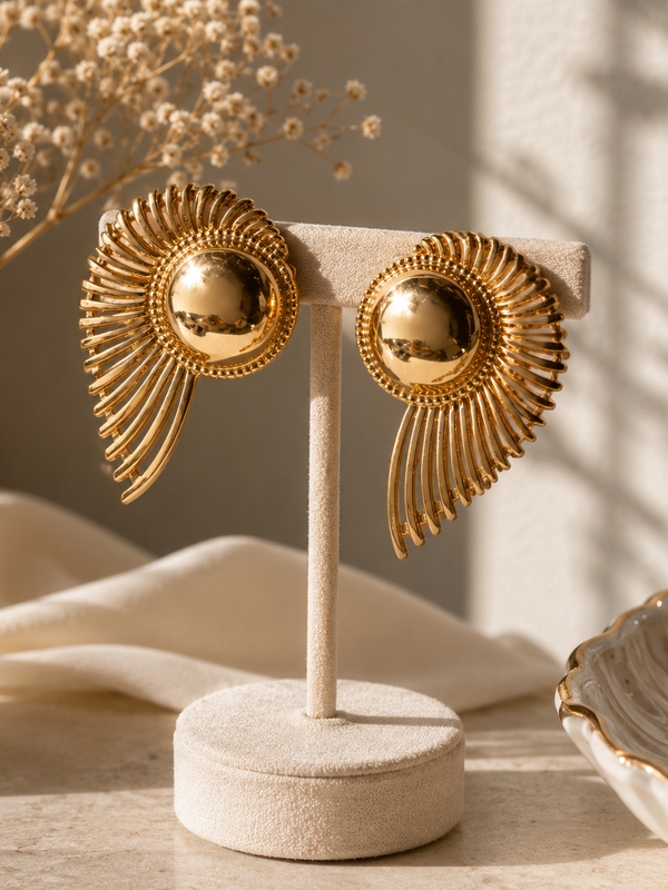 Golden Radiance Statement Earrings