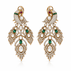 Morni Emerald Polki Necklace & Earrings Set