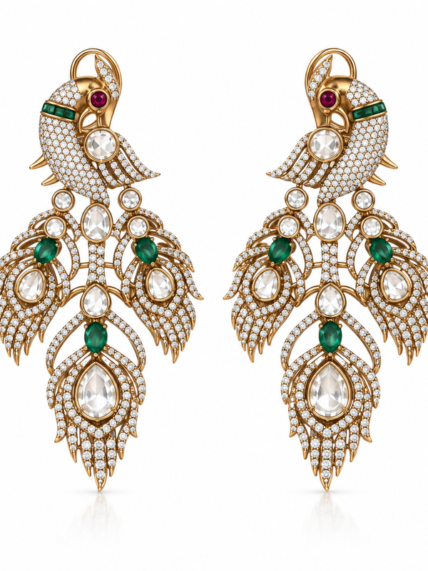 Morni Emerald Polki Necklace & Earrings Set