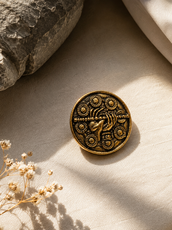Madhav Bansuri Antique Button Cover