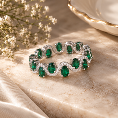 Emerald Wave Eternity Ring