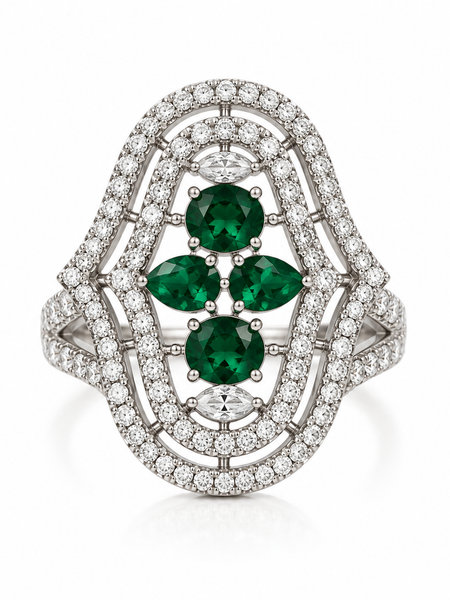 Emerald Noor Statement Ring