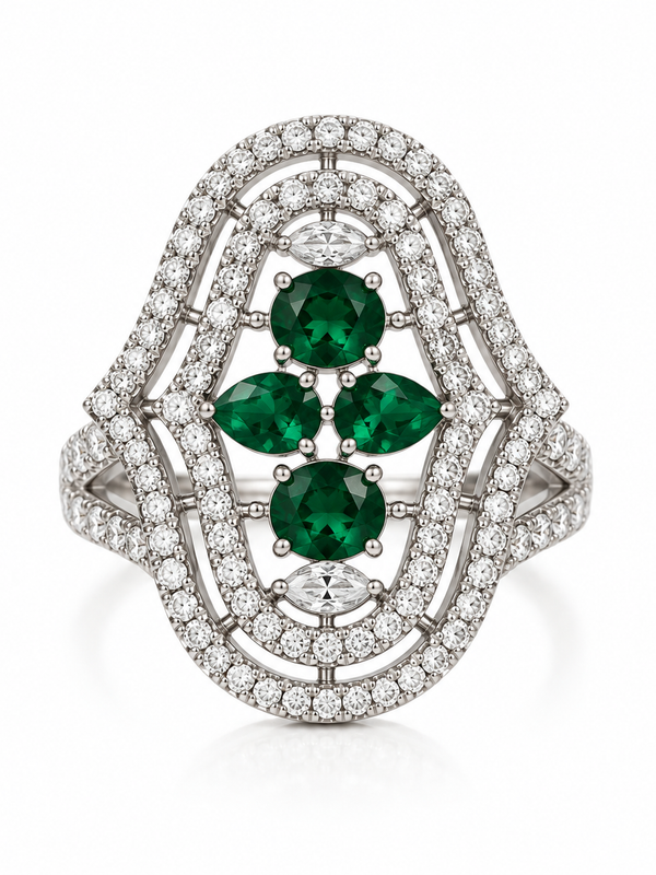 Emerald Noor Statement Ring