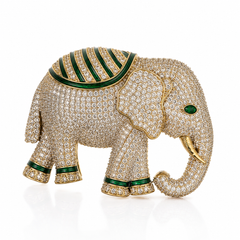 The Royal Emerald Elephant Brooch